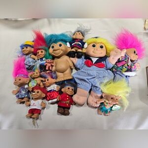 Trolls Plush Dolls Collection - Blue, Pink, Yellow, Red, Green Hair